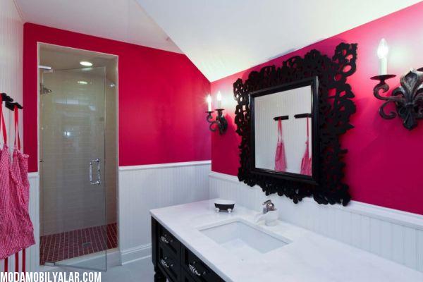 Renkli banyo dekorasyonu